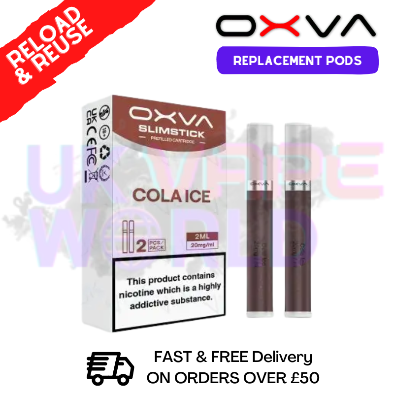 Shop Cola ICE Oxva SlimStick Prefilled Pod Cartridges - £3.89 - UK Vape World