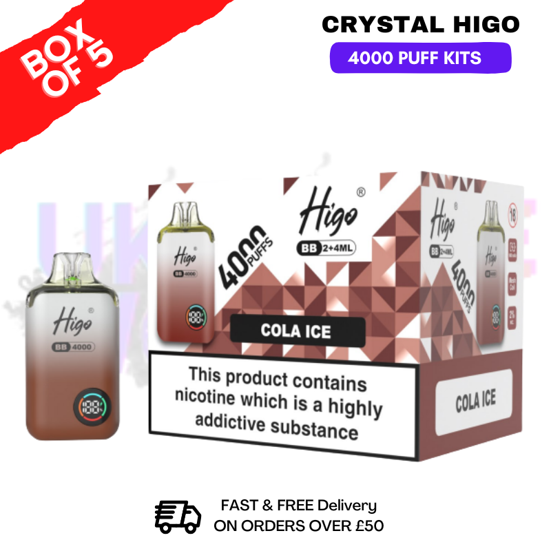 Cola ICE Crystal Higo 4000 Pod Kits Box Of 5