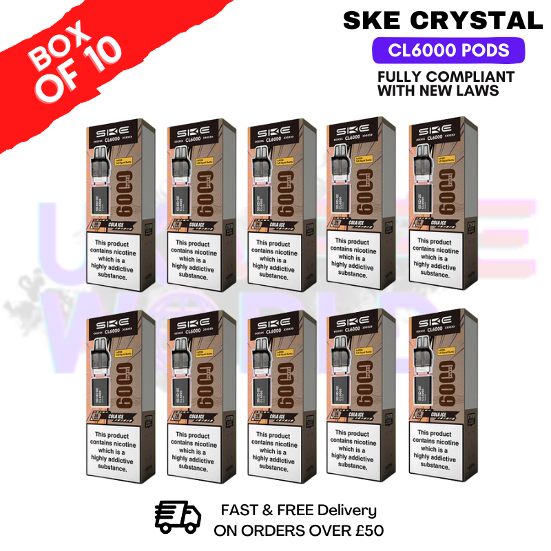 Cola Ice SKE Crystal CL6000 Prefilled Pod Box Of 10 - ukvapeworld