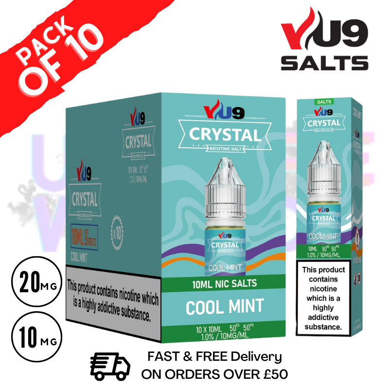 Cool Mint VU9 Crystal Nic Salt Box Of 10