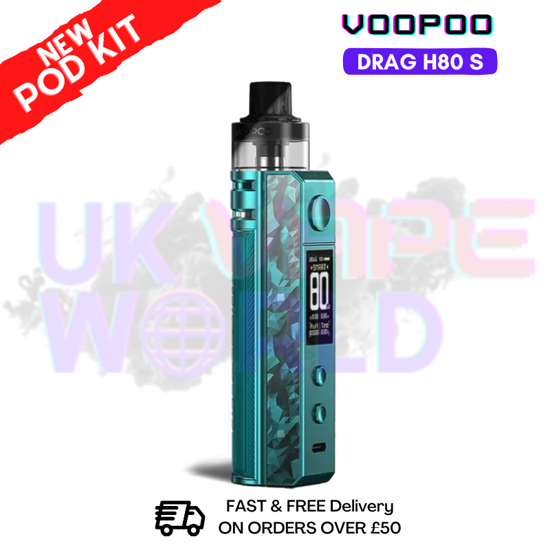 Shop Diamond Blue Voopoo Drag H80 s pod Kit + Free Nicsalt - ukvapeworld
