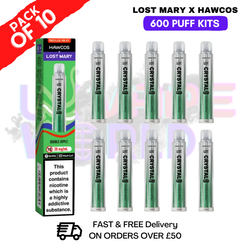 Double Apple Lost Mary Crystal Pro 600 Puff Box Of 10 - ukvapeworld