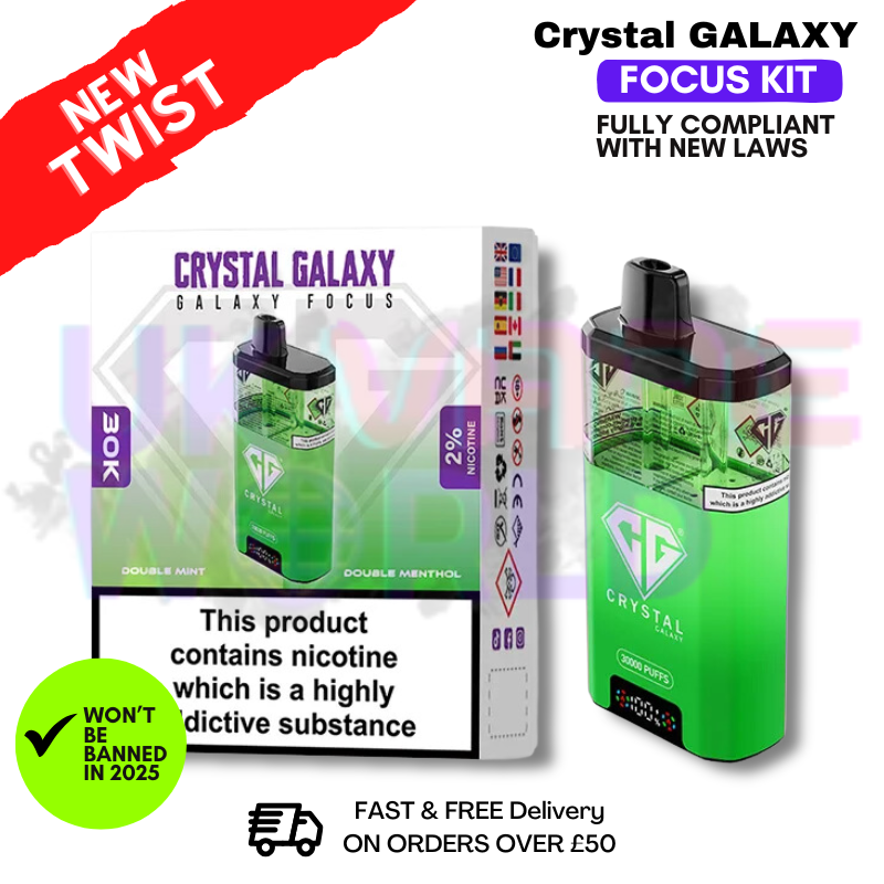 Shop Double Mint Crystal Galaxy 30K Puff Kit - UK Vape World
