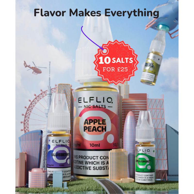 ElfLiq 10ml Nic Salt is a premium blend created by ELF BAR, legend in the field of disposable vapes now - UK Vape World