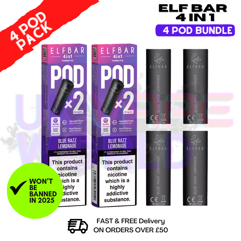 Elf Bar 4 in 1 Replacement Pods Blue Razz Lemonade | 2%