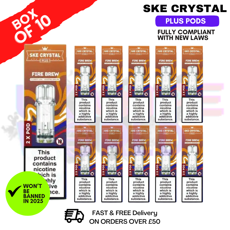 Shop Fire Brew SKE Crystal Plus Prefilled Pod Box Of 10 - UK Vape World
