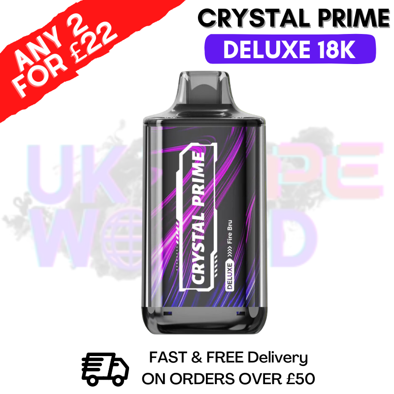Shop Fire bru Crystal Prime Deluxe 18000 Puffs 18K PUFF -  UK Vape World