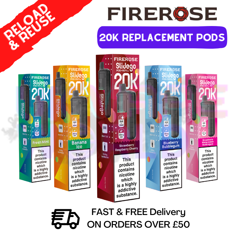 Shop Firerose SlideGo 20K Replacement Pods - UK Vape World