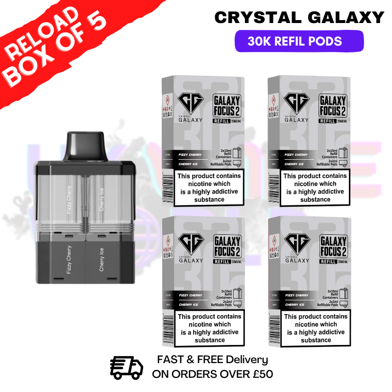 Shop Fizzy Cherry Crystal Galaxy 30K Replacement Pods Box Of 5 - Ukvapeworld
