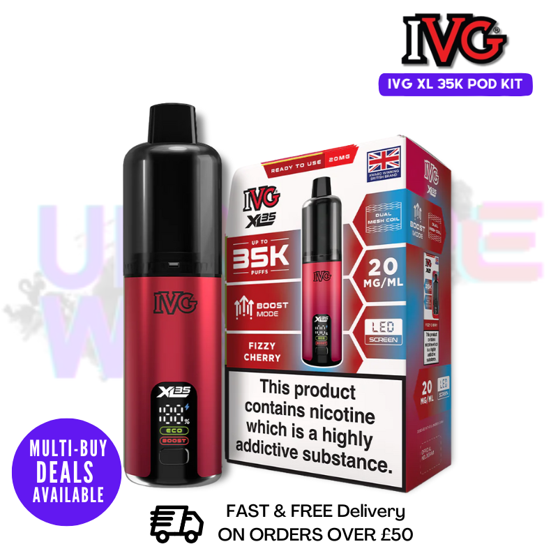 Shop Fizzy Cherry - IVG 35K XL 35,000 Puff Vape Pen Kit - Buy Online