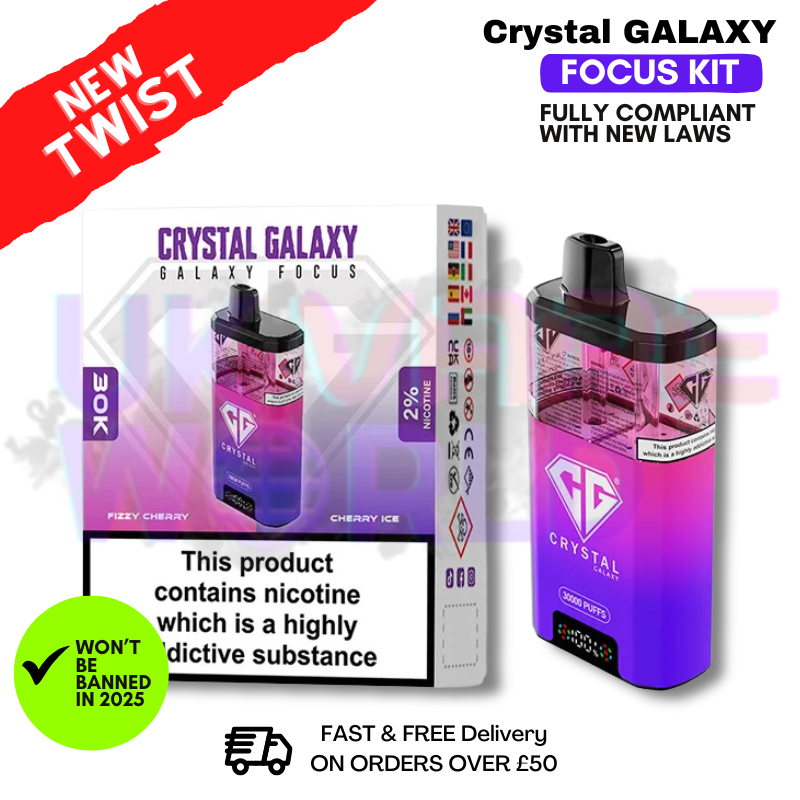 Shop Fizzy Cherry Crystal Galaxy 30K Puff Kit - UK Vape World