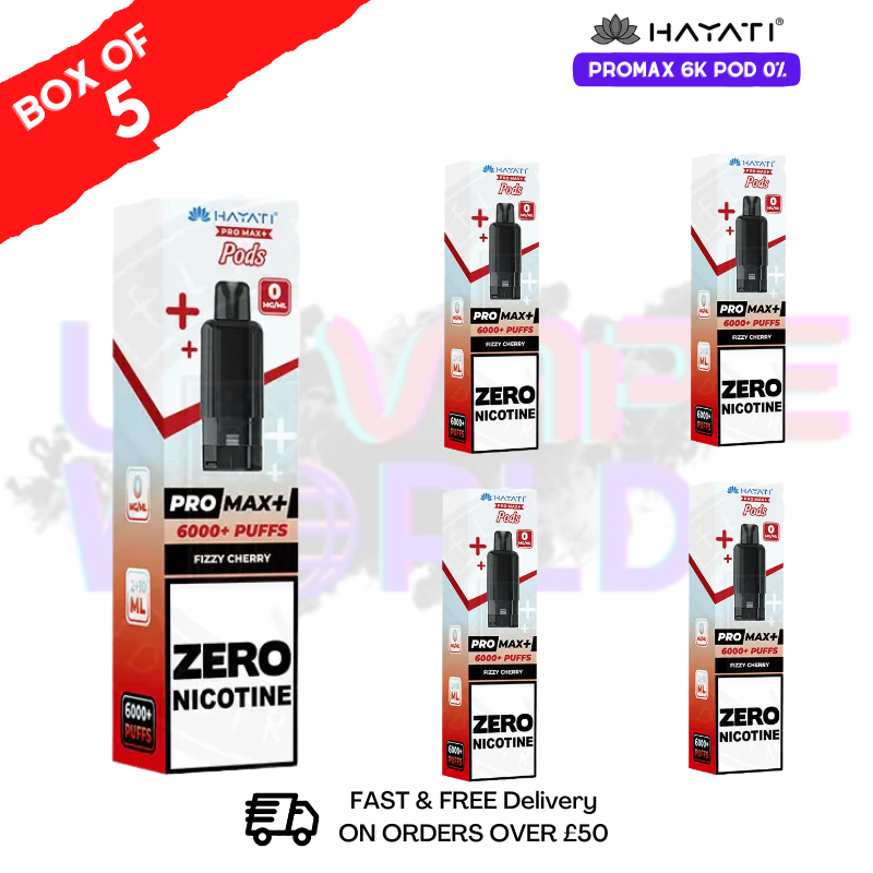 Fizzy Cherry Hayati Pro Max 6000 ZERO NICOTINE Box of 5