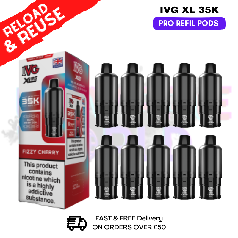 Fizzy Cherry IVG XL 35K Replacement Pods Box Of 10