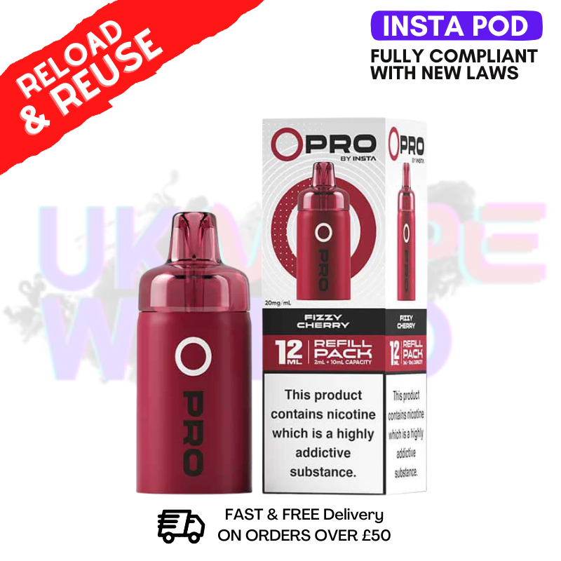 20MG Fizzy Cherry Insta O Pro Refil Pack (12ML) - ukvapeworld