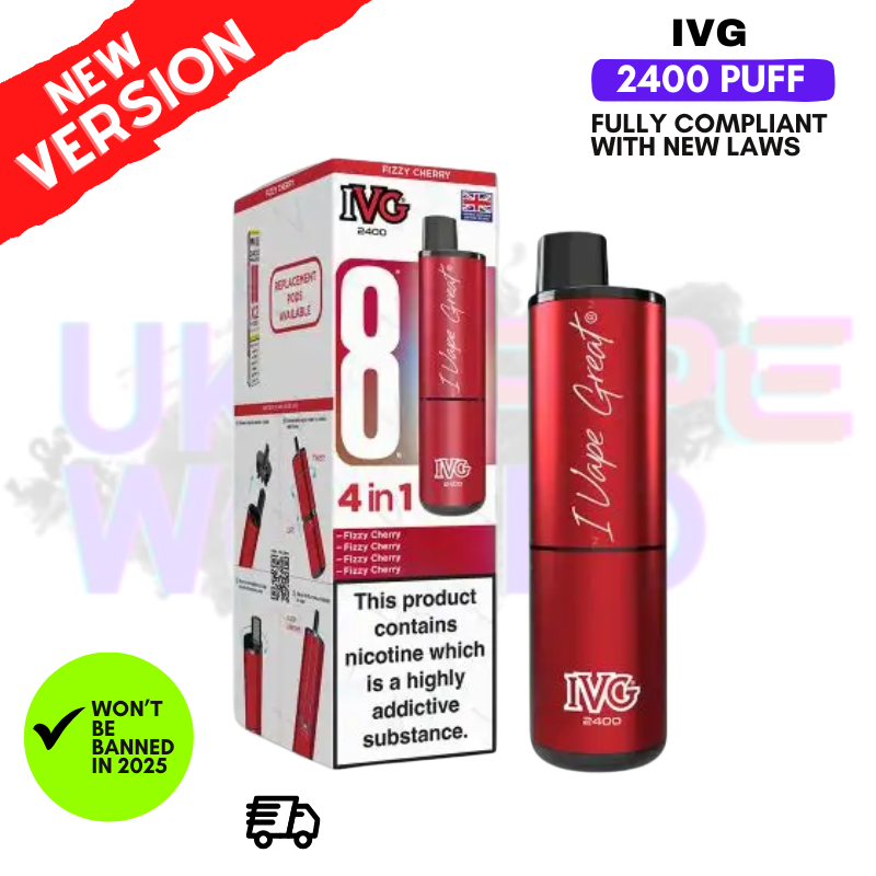 fizzy cherry ivg 2400 Fizzy Cherry IVG 2400 Prefilled Pod Kit
