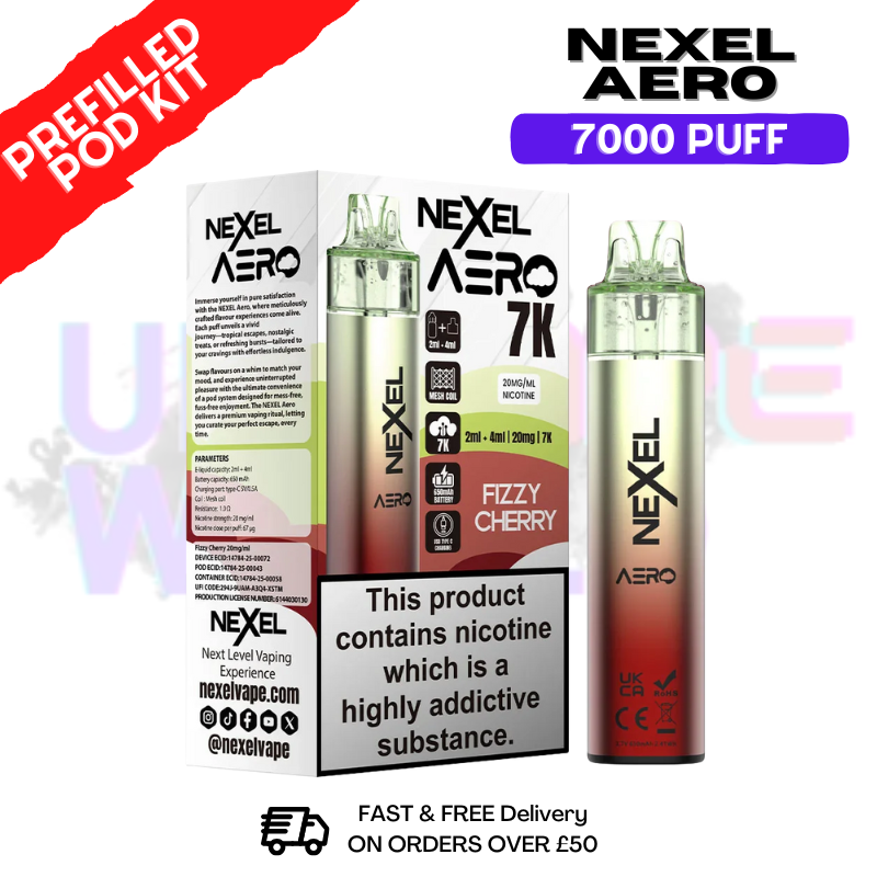 Fizzy Cherry Nexel 7000 Puff Pod Kit - ukvapeworld