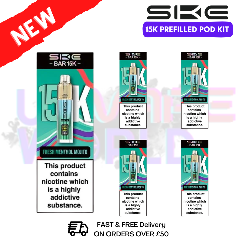Fresh Menthol Mojito SKE 15K Puff Prefilled Pod Kit Box of 5 - ukvapeworld