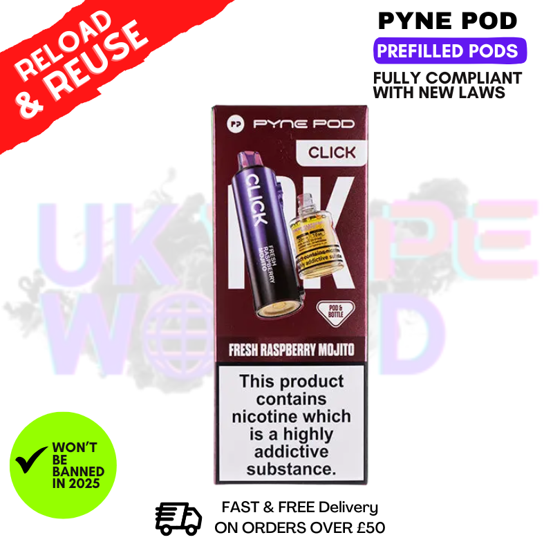 Fresh Raspberry Mojito Pyne Pod Click Replacement Pods