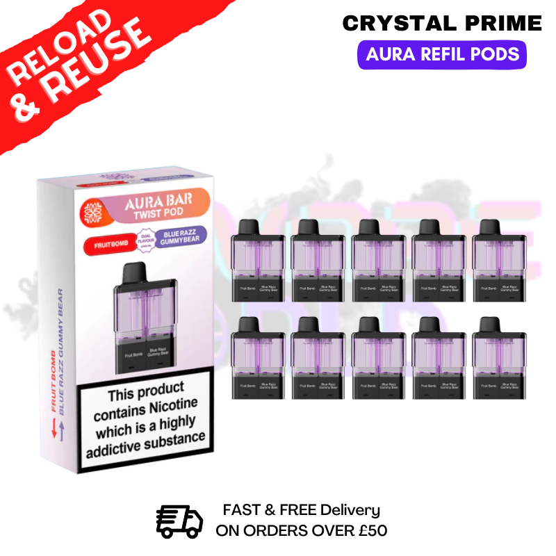 Fruit Bomb Crystal Aura 40K Replacement Pods Box Of 10 - ukvapeworld