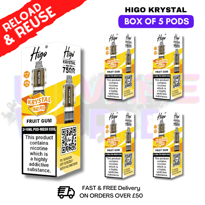 Fruit Gum Krystal Higo Max Replacement Pods BOX OF 5 - ukvapeworld