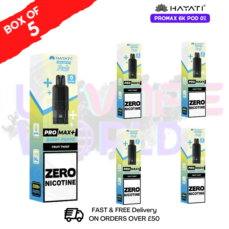 Fruit Twist Hayati Pro Max 6000 ZERO NICOTINE Box of 5