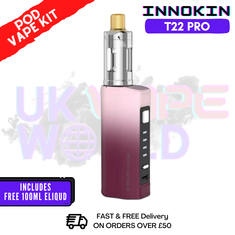 Shop Fuchsia Spray Innokin Endura T22 Pro Kit + FREE 100ML E Liquid - UK Vape World