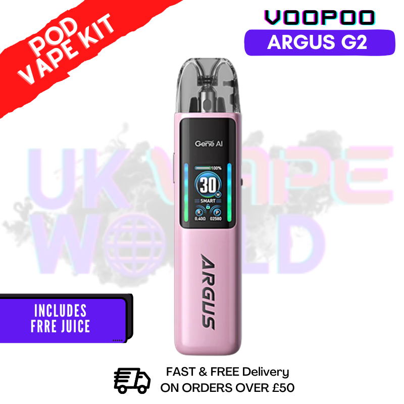 Glow Pink VooPoo Argus G2 Kit - Only £19.99