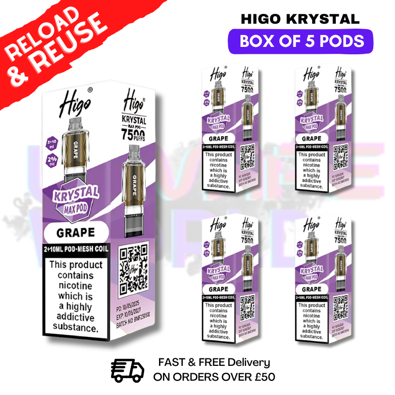 Grape Krystal Higo Max Replacement Pods BOX OF 5 - ukvapeworld
