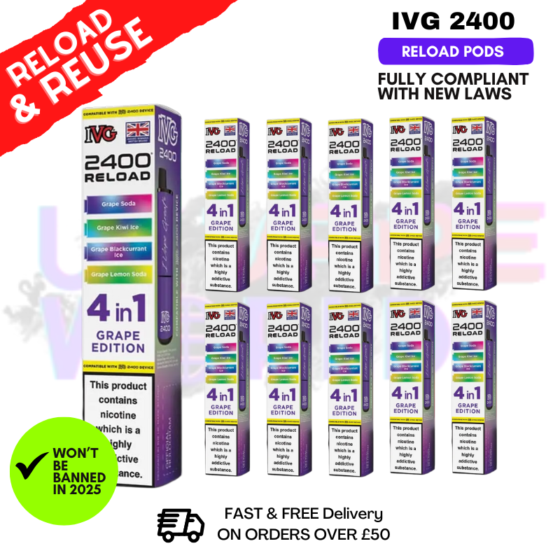 Grape Edition IVG 2400 RELOAD Pods - Box Of 10