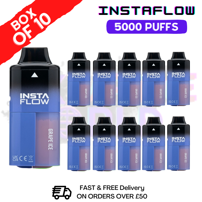 Shop Grape Ice Instaflow 5000 5K Disposable Box Of 10 - UK Vape World