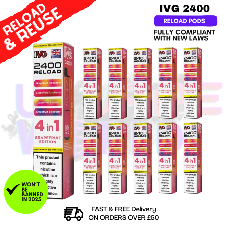 Grapefruit Edition IVG 2400 RELOAD Pods - Box Of 10