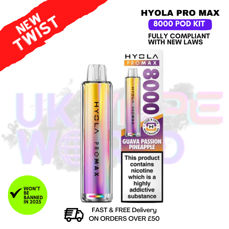 Guava Passion Pineapple Hyola Pro Max 8000 Puff Prefilled Pod Kit