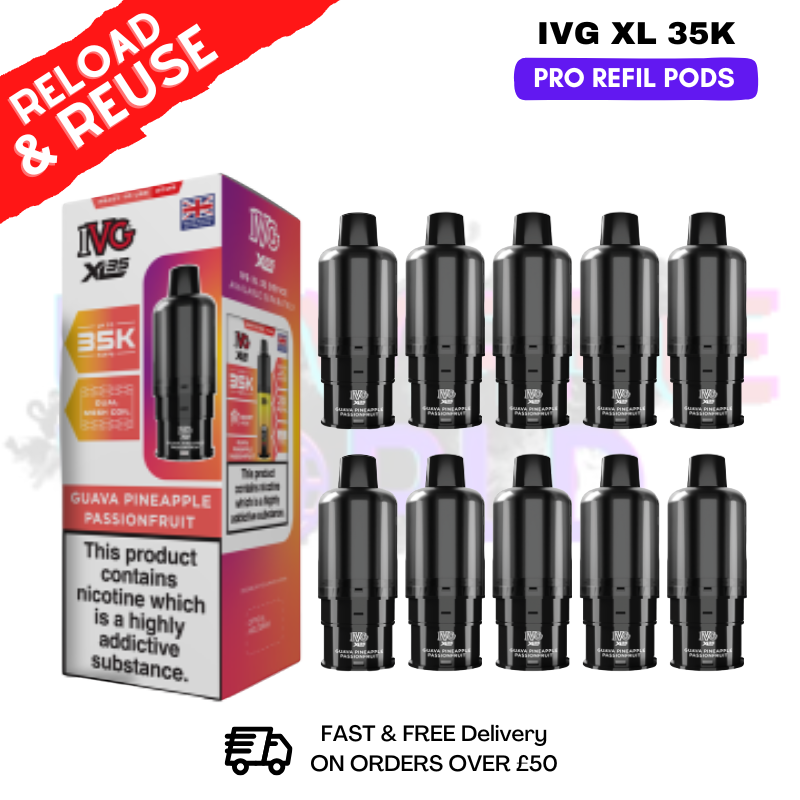 Guava Pineapple IVG XL 35K Replacement Pods Box Of 10 - ukvapeworld