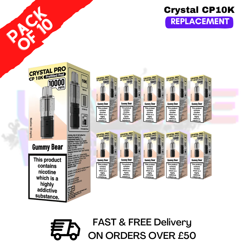 Gummy Bear Crystal Pro CP 10K Replacement Pods Box Of 5 - ukvapeworld