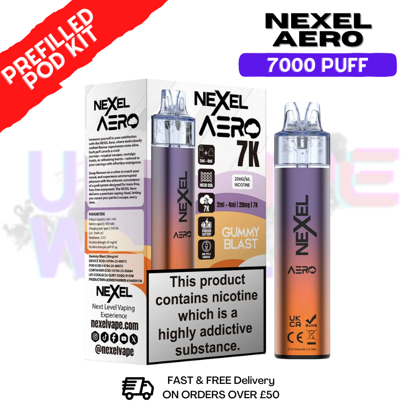 Gummy Blast Nexel 7000 Puff Pod Kit