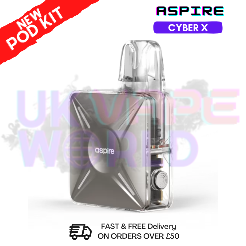 Shop Gunmetal Aspire Cyber X Pod Kit + Free Nicsalt - ukvapeworld
