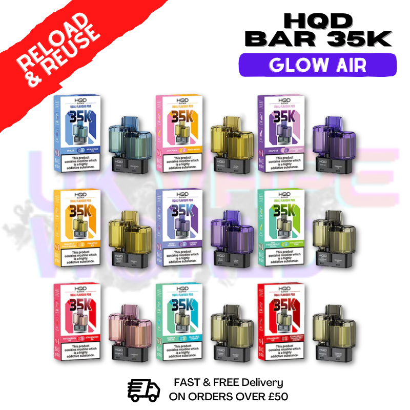HQD 35K Glow Air Replacement Pods - £6.89