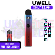 Iris Purple - Uwell Caliburn A2 Pod Vape Kit + Free 100ML Eliquid