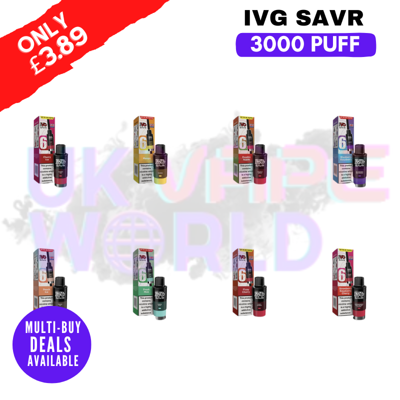 Shop IVG Savr 3K Replacement Pods - ONLY £3.89 - UK Vape World