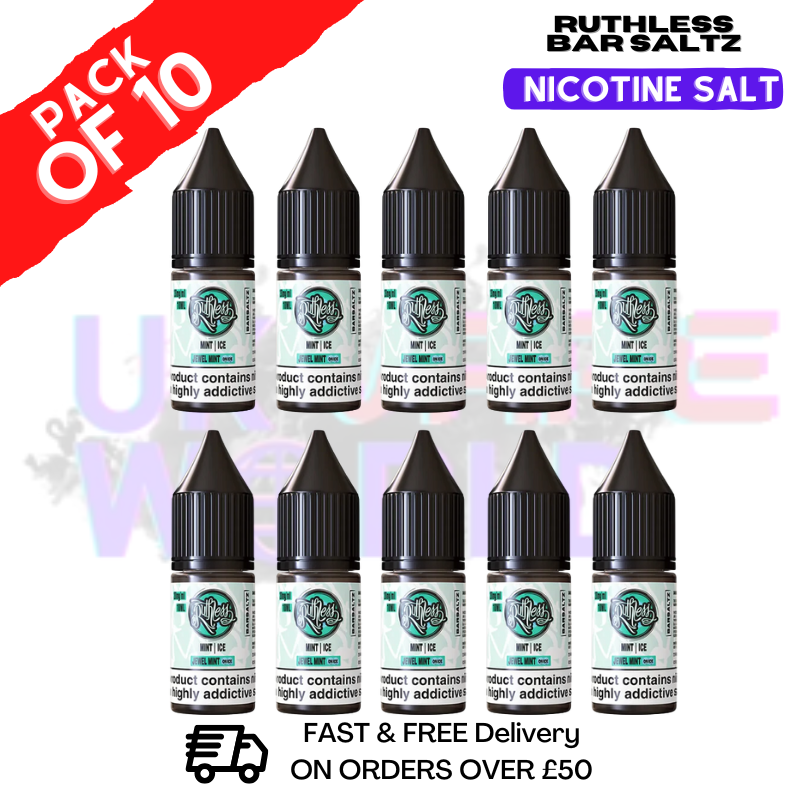 Jewel Mint On Ice Ruthless Nic Salt Eliquid Box Of 10-ukvapeworld