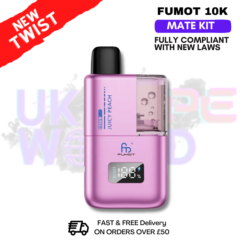 Juicy Peach Fumot Mate 10K Puff Prefilled Pod Kit - ukvapeworld