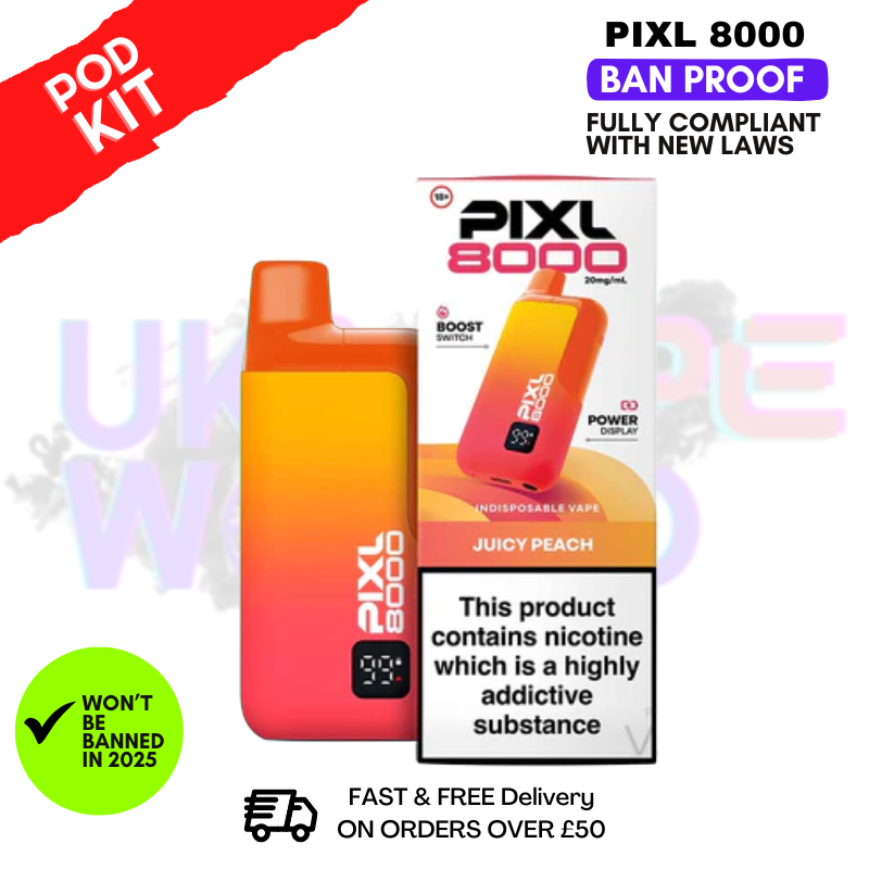 Juicy Peach Pixl 8K 8000 Puff Pod Kit