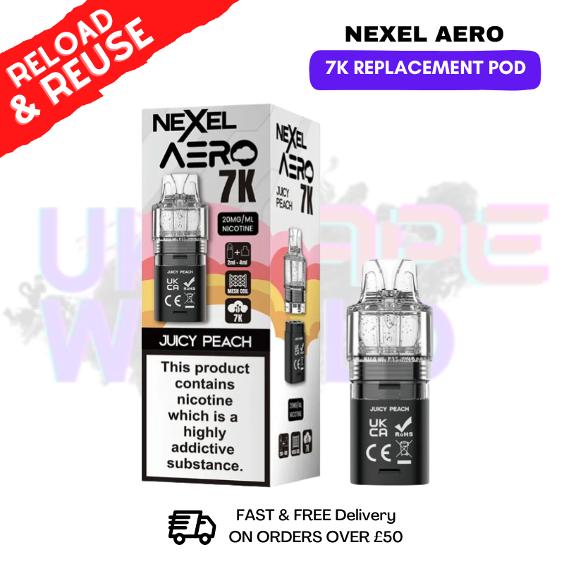 Juicy Peach  Nexel Aero 7K Replacement Pods - ukvapeworld