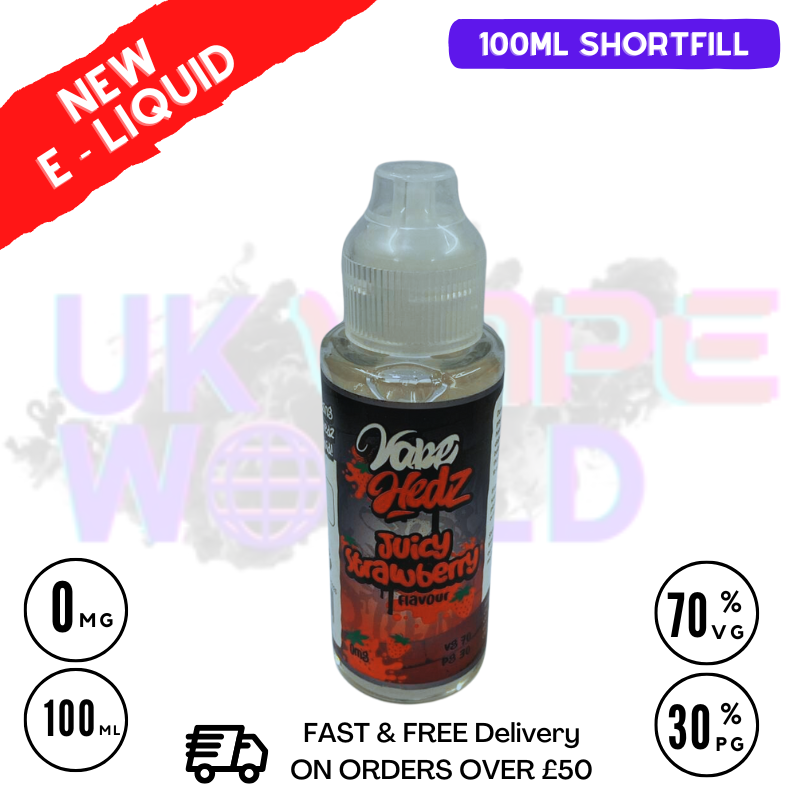 Juicy Strawberry Vape Hedz 100ml Shortfill Eliquid