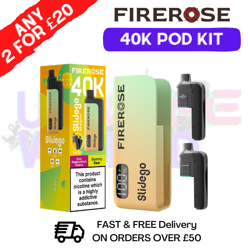 kiwi passionfruit guava Firerose SlideGo 40K Prefilled Pod Kit - ukvapeworld