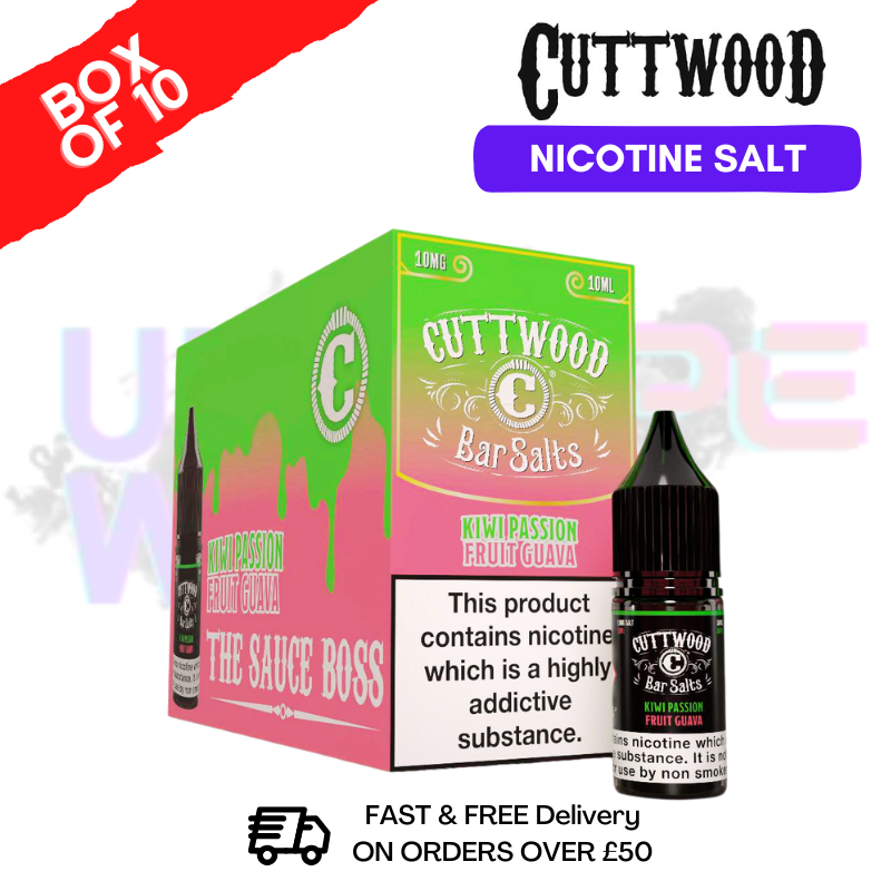 Kiwi passion Fruit Guava Cuttwood Bar Salt BOX OF 10 - ukvapeworld