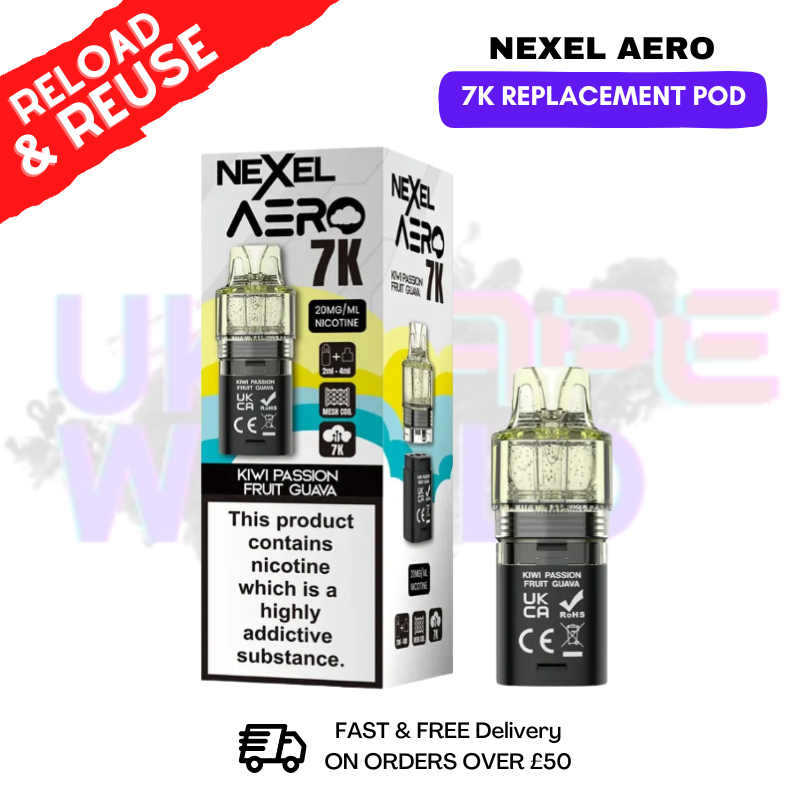 Kiwi Passionfruit Guava Nexel Aero 7K Replacement Pods - ukvapeworld