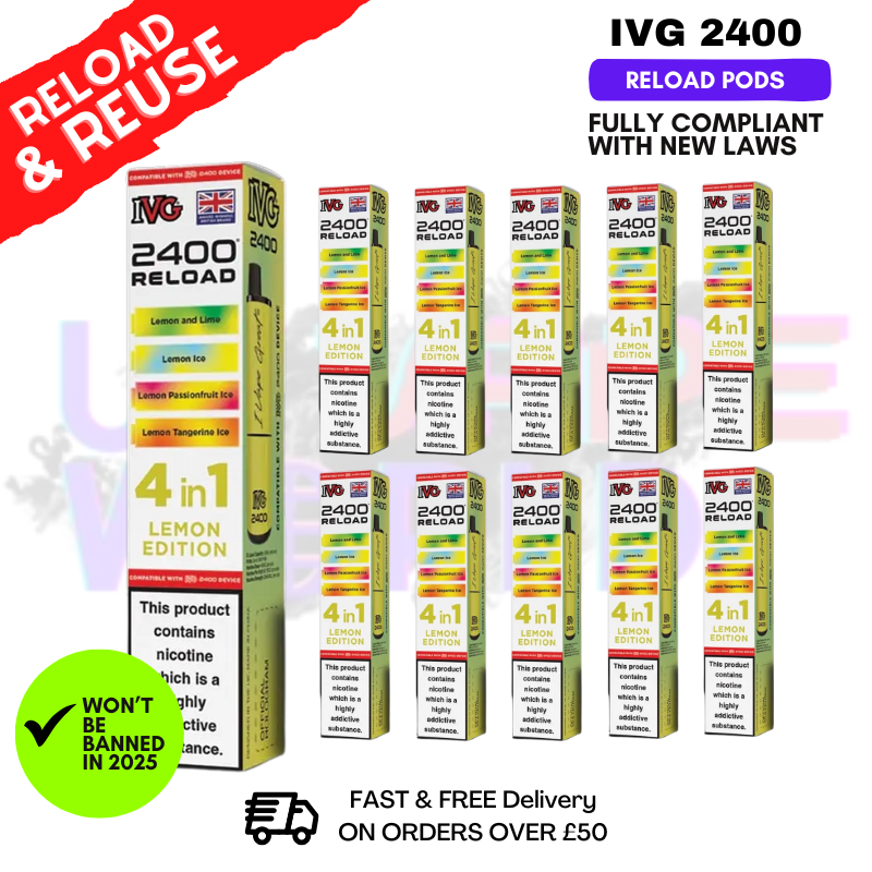 Lemon Edition IVG 2400 RELOAD Pods - Box Of 10