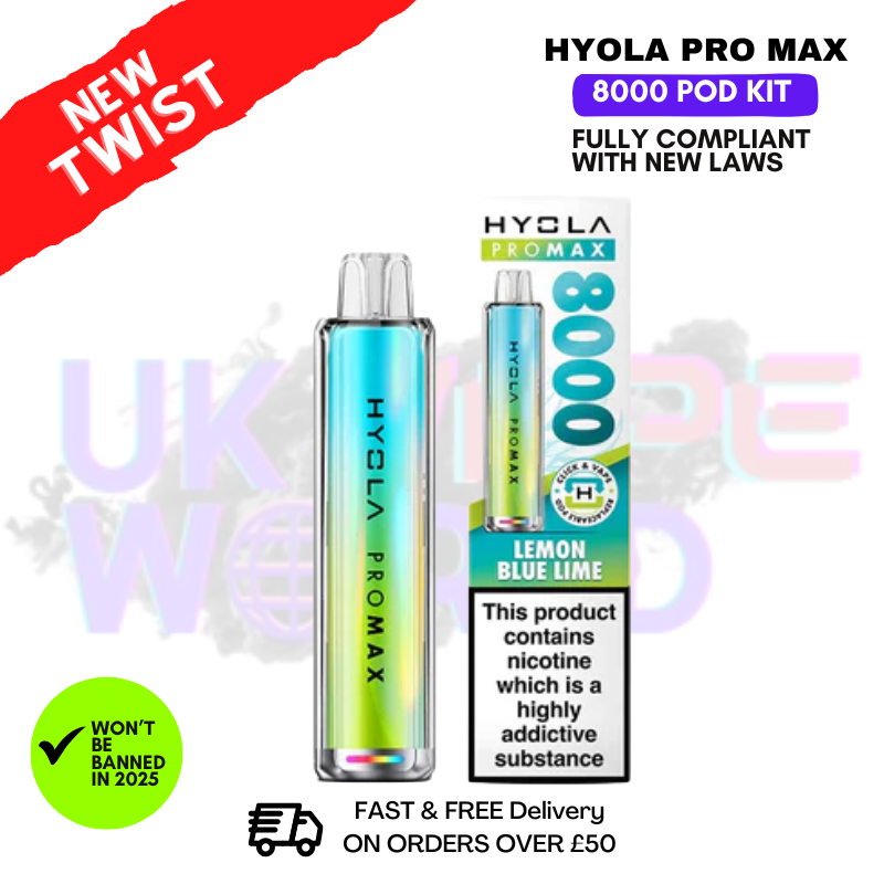 Lemon Blue Lime Hyola Pro Max 8000 Puff Prefilled Pod Kit