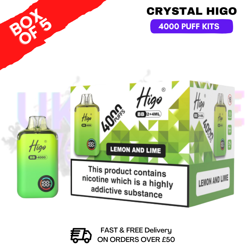 shop Lemon Lime Crystal Higo 4000 Pod Kits Box Of 5 - Ukvapeworld